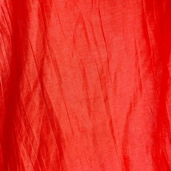 Catherines MB Salmon Crinkle Linen Blend Open Front Collared Jacket, [3x 26/28W] - Picture 4 of 7